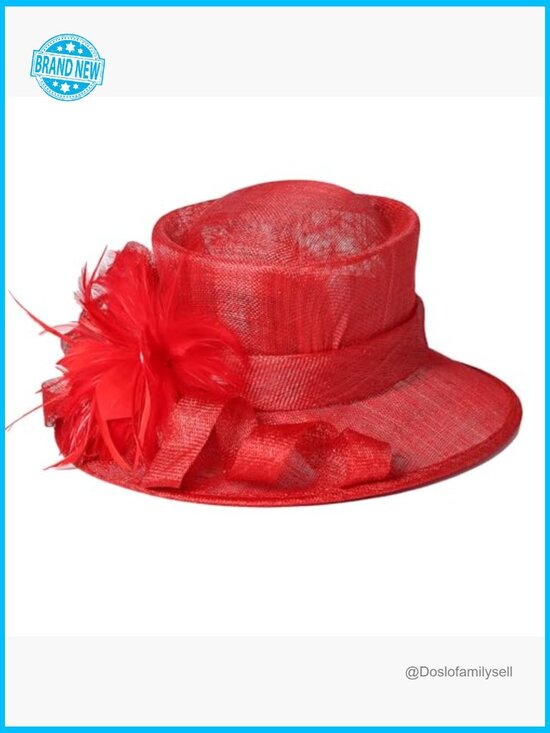 Elegant Derby Bowler Fascinator Hat Adjustable Sinamay Feather Cocktail Party main image 4